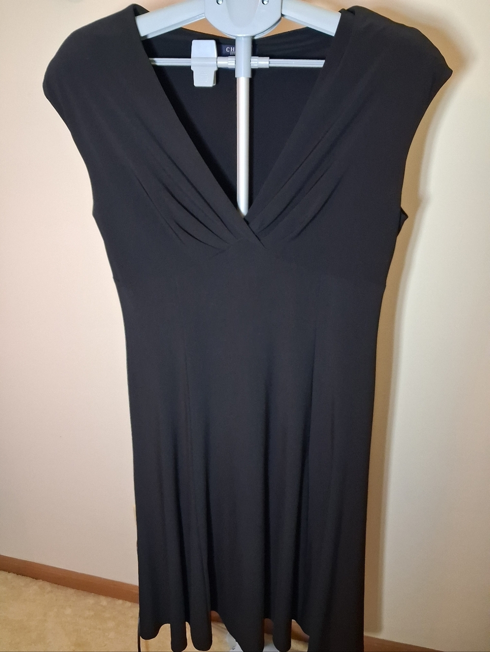 Chaps V Neck Black Dress